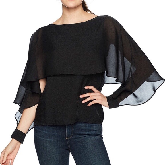 Tops - Lucca Couture Women’s Madelyn Flutter Cape Organza